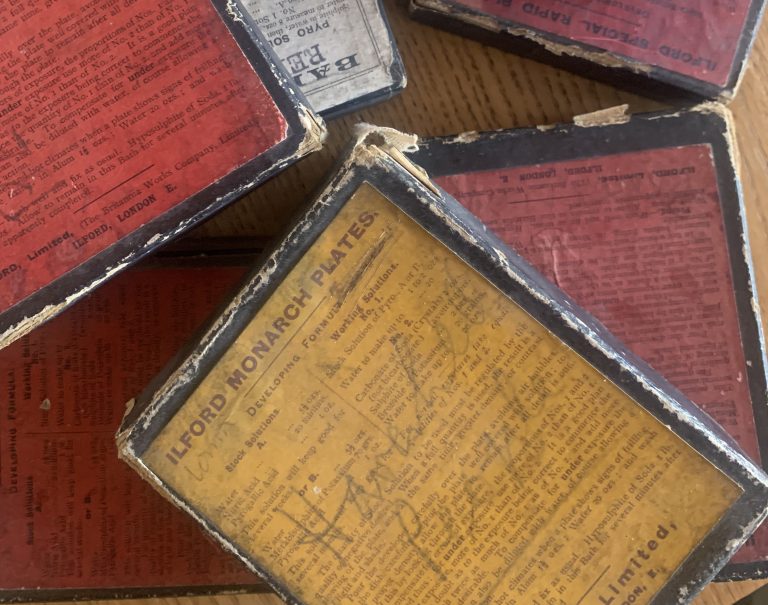 Pile of Ilford Glass Negative Boxes